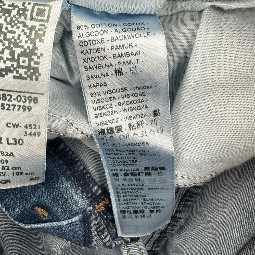Levis 721 Womens 32 High Rise Skinny Jeans  Medium Wash Blue Stretch Denim Pants